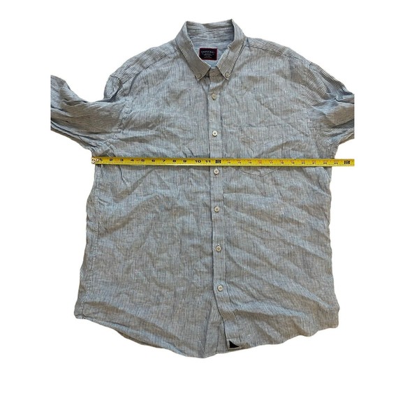Untuckit Men’s XL Blue Striped 100% Linen‎ Shirt Button Down L/S Tercos WR - Picture 2 of 6